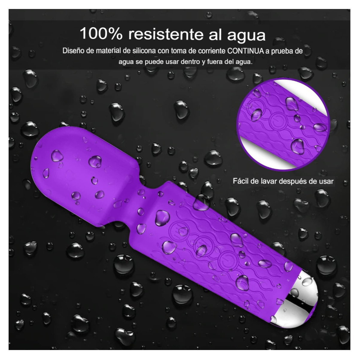 Vibrador Masajeador Tipo Varita Recargable - Estimulación Focalizada