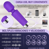 Vibrador Masajeador Tipo Varita Recargable - Estimulación Focalizada